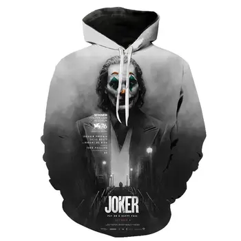 2020 Joker 2 Hoodies Moški Ženske Klovn 3D Tiskanja Hooded Majica Dolg rokav Harajuku Ulične Mode Priložnostne Kul Puloverju