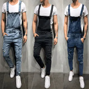 2020 Moške jeans Novih Moških Denim Trakov Luknjo Naramnice velikosti Nove hlače z Oprsnikom Moške Modis Kombinezon Več velikosti S-XL, XXL XXXL