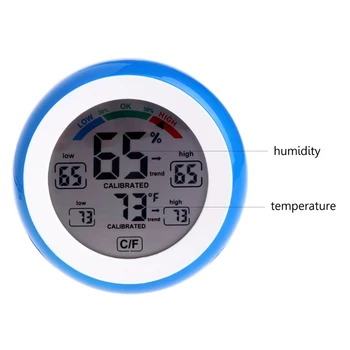 2020 Nov LCD Zaslon Zaprtih Termometer, Higrometer Krog Vlažnost Meter Vremenske Postaje