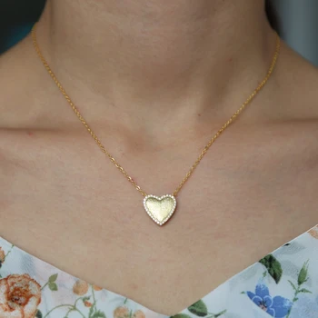 2020 Novo 925 sterling srebro Mini Srce ogrlico, obesek srčkan ljubezen cz 3 color verige ogrlica za ženske, Otroci DARILO