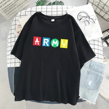 2020 novo dinamit navijači Harajuku T-shirt Risanka pismo Tshirts ženske korejski O-vratu KPOP Poletje zgornji deli oblacil Ženske oblačila T-shirt