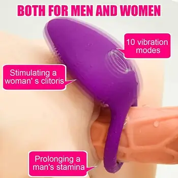 2020 penis prstan Petelin Obroč z vibriranjem za Odrasle Sex Igrača za Par USB vibro Obroč Zamudo Prezgodnji Izliv Zaklepanje Fine cockring Moški