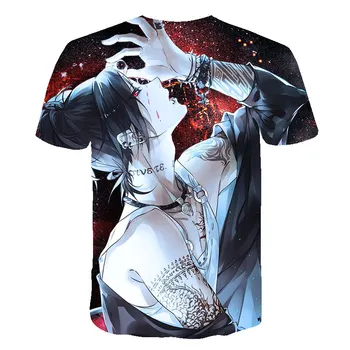 2020 Poletje Nov Moški T-shirt Tokyo Ghoul t shirt Krvi Anime Kratka Sleeved Teror Tshirt Smešno 3d Tiskanje Casual Moški zgornji deli oblačil