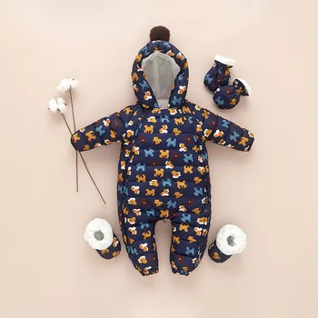 2020 Pozimi Baby Smučarski Kombinezon Fantje Dekleta Sneg Nositi Oblačila Za Malčke Sneg Obrabe Jumpsuit Flis Podlogo Baby Raca Navzdol Plašč Novorojenčka Obleko