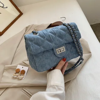 2020 priljubljena nove modne visoke kakovosti verige platno kvadratek vrečko visoko kakovostne modne dame rhombic ramenski messenger bag