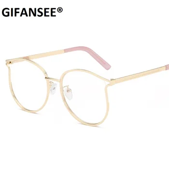 2021 Mačka Oči Luksuzni Očala Okvirji Moški Ženske Trending Stilov UV400 Optični Moda Računalnik Očala Kovinskih Očal