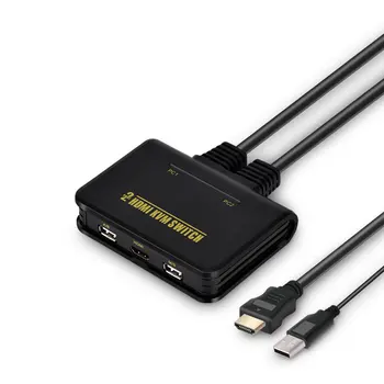 2021 Novo 2 Vrata Dual-Port USB 2.0, HDMI Stikala KVM Preklopnik Z kabli Za Dual Monitor, Tipkovnico, Miško in Kabel