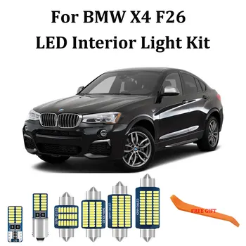 21Pcs Bela Napak Canbus LED žarnica notranje zadeve Zemljevid Dome luč Kit Za BMW X4 F26 xDrive20i xDrive28i xDrive35i M40i (-2018)