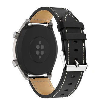 22 mm Usnje Watchband za Huawei Watch GT GT2 2E Zamenjava Zapestnica Trak Za Amazfit GTR 47mm iz Nerjavečega Jekla Sponke Zapiralo
