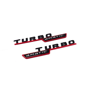 2PCS 4MATIC TURBO BITURBO Emblem Avto Fender Trim Nalepke za Mercedes Benz AMG CLA GLA W203 W204 W205 W202 C180 C200 C117 C207