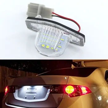 2pcs Bela 18SMD LED Številko registrske Tablice Žarnice Za Honda Jazz Fit CR-V, FR-V Odyssey Tok Vpogled 12V