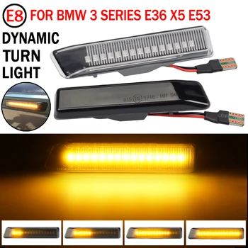 2PCS Dynamic Led Vključite Signal Strani Marker Luči, ki Teče LED Strani Repetitorja Svetilke Za BMW E36 Za BMW X5 E53 Za BMW Serije 3