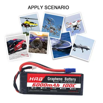2pcs HRB 4S Lipo 14.8 V 6000mah Graphene RC Baterije 100C s T Plug za RC Helikopter, Letalo, Avto Brnenje Čoln Tovornjak Quadcopter