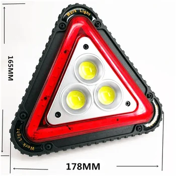 3 COB Trikotnik opozorilna Lučka 30W 1500LM LED delovna Luč Prenosna LED Poplav Luči za Zunanjo Kampiranje, Pohodništvo Popravilo