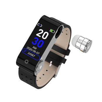 3 in1 Pametno Gledati Moške Čepkov Senzor Temperature TWS Bluetooth 5.0 Slušalke Smartwatch Šport Srčni utrip, Krvni Tlak Monitor