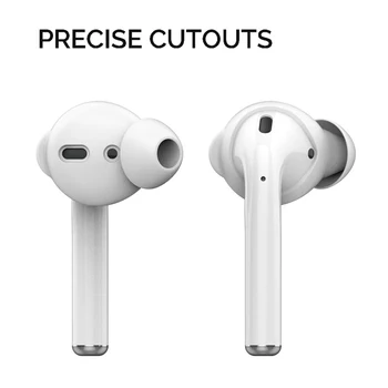 3 Pari Anti-slip Silikona V-Uho Čepkov Primeru Za-Apple EarPods/Air-Stroki Slušalke primeru z Škatla za Shranjevanje Za-Airpods Dodatki