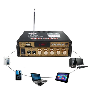 300W+300W 2Channel bluetooth Audio Ojačevalnik za Domači Kino Ojačevalniki, amplificador Avdio Hi-fi z Daljinskim upravljalnikom SD FM, USB