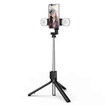 360 Rotacijski Selfie Palica Podaljša Monopod Stojalo S Dvojina Fill Light Selfie Palico Za Mobilni Telefoni Bluetooth, Oddaljenimi