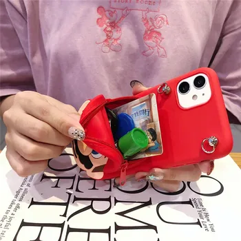 3D cartoon Gob Voščenka Shinchan Denarnice mehka Vrvica za opaljivanje tega Primeru Telefon za iphone 7 8 plus 11 Pro Max X XS pokrovček za samsung S9 S10