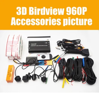 3D HD 360 Avto Prostorski Prikaz Sistema za Spremljanje Ptica Pogled Sistema, 4 Kamere, DVR HD 1080P Diktafon Parkiranje Spremljanje daljinski sprejemnik