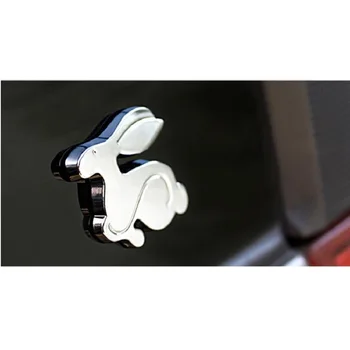3D Kovinski Teče Zajec Simbol Avto Nalepke Zadaj Prtljažnik Značko za VW Jetta Golf GTI Polo Univerzalni Avto Oprema Avto Dekoracijo