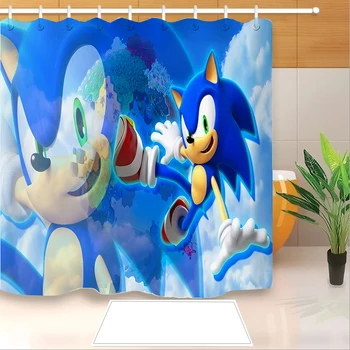 3D Nov Prihod Sonic Hedgehog Tiskanja Tuš Zavesa Poliester Tkanine, Kopalnica Zavese Nepremočljiva Kavljem Kopel Zavese