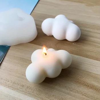 3D Oblak Obliko Sveče Silikonsko Plesni DIY Sadra Mavčni Kalup Za Avto Dekoracijo Silikonski Milo Sveča Plesni