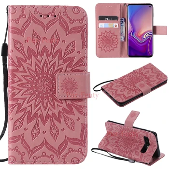 3D Sončnično Flip Usnjena torbica Za Samsung Galaxy S10 Lite Primeru Luksuznih Denarnico, Telefon Kritje Galaxy S10 Plus G975 Funda S10e S 10