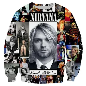 3d sweatshirts rock nirvana kurt coburn harajuku moški pulover s kapuco dolg rokav crewneck ulične hooded oblačila sudaderas