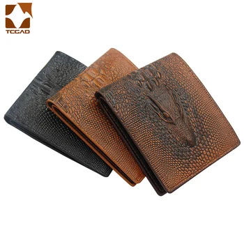 3D tiskanje denarnice moških Aligator, usnjene denarnice kratke moške torbico Vintage carteira masculina Tanke billetera hombre couro vreča denarja