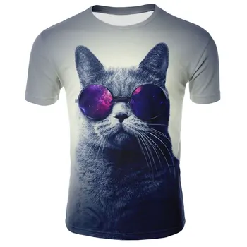 3D Tiskanje Thunder Mačka T-shirt za Moške, Ženske T-shirt Poletje Priložnostne Kratek Rokav O-Vrh vratu T-shirt