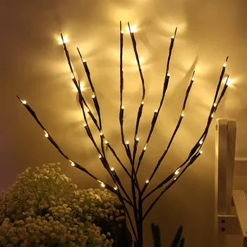 3pcs 5pcs 20 Žarnice LED Veje Vrbe Luči Lučka Naravnih Vaza Polnila Vejice Osvetljeno Veje Božič Poroko Dekorativne Luči