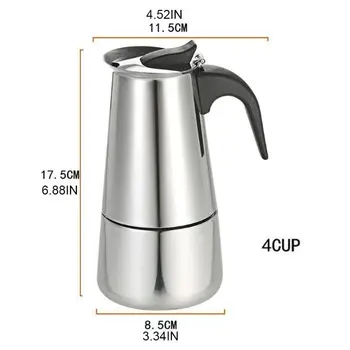 4/6Cup aparat za Kavo Lonec Espresso, Latte Percolator Električni Štedilnik Home Office Kuhinjske Potrebščine U1JE