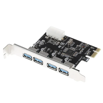 4 Port PCI-E, da USB 3.0 HUB PCI Express Širitev Sim Adapter 5 Gbps Hitrost