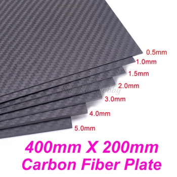 400mm X 200mm Pravi Ogljikovih Vlaken Plošče Plošče Pločevine 0,5 mm 1 mm 1,5 mm 2 mm 3 mm 4 mm 5 mm debeline, Sestavljena Trdoto Materiala za RC