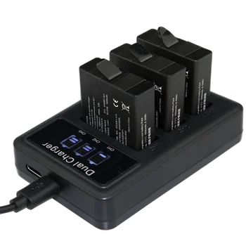 4x Batterie Za GoPro Hero 7 Črna Baterija + Trojno LED Polnilec za GoPro 8 6 Black Go Pro Junak 5 baterija