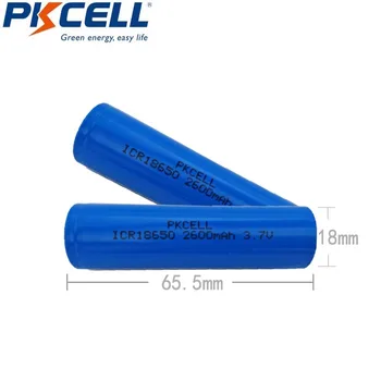 500PC PKCELL PIS 18650 Litijeve baterije 3,7 V 2600mAh 18650 li-ionska Baterija za Polnjenje ravno Top za Svetilko