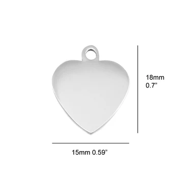 50pcs mini srce oznako nakit čare ogledalo dvojno straneh polirani Mini diy Obesek za ženske iz nerjavečega jekla veleprodajno ceno