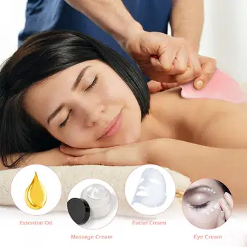 5pcs Naravnih Rose Quartz Jade Gua Sha Odbor Akupunktura, Masaža Lifting Obraza Guasha Strganje Odbor Jade Obraza Oči Massager