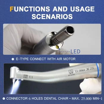 6 lukenj zobozdravstvene enote rezervni del led self generator zraka v motor, ki je primerna za notranje spray zobozdravnik contra kota vidnega handpiece