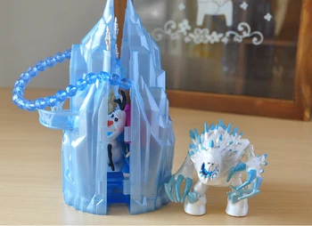 6pcs/veliko Zamrznjene Ana Elsa Disney Princesa Snow Queen Olaf Wendigo Vinil Srčkan Lutka Grad figuric Igrače