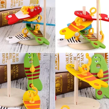 8Pcs/Set Pisane Lesene Ribolov Digitalne Igrače Otroška Otroci Ribe Nastavite Stolpec Bloki Igro Otrok Srčkan Začetku Izobraževalne Risanke Toy