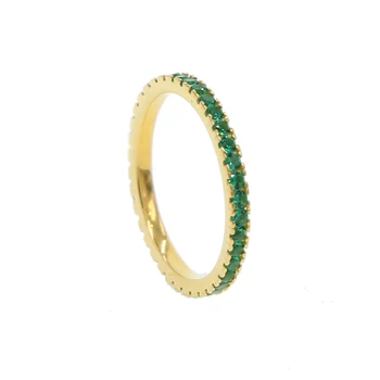 925 sterling srebrni barvi cz večnost band posla band obroči za ženske Zlaganje Razredi v zeleno moda prst prstan nakita