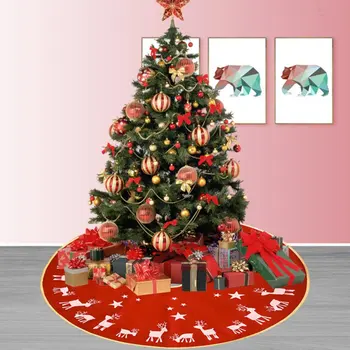 96 CM Božično Drevo Krilo Preprogo Novo Leto Okraski Božič Drevo Decor Krilo Okraski Praznično Stranka Dobave Kariran Drevo Krilo 2
