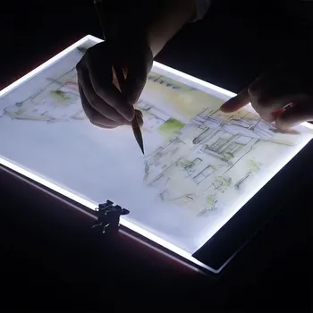 A4 Grafiko Tablet LED Digitalni Stepless Zatemnitev Risanje Tabela Blazine Polje Svetlobe Kopijo Odbor Elektronski Slikarstvo Pisni obliki Tablet