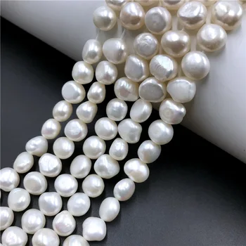 AAA Sladkovodnih White Pearl Biseri 9-10 mm Baročno Geniune Biseri Krog Kultivirani Biseri za DIY Ženske Ogrlica, Zapestnica Nakit