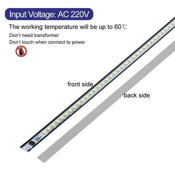 AC 220V LED Bar Svetlobe 49 cm Visoko Svetlost 2835 72 Led/pc LED Trakovi, Trdi Bela Topla Bela 10pcs/veliko