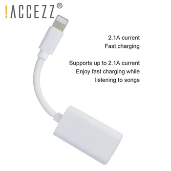 !ACCEZZ Telefon Adapter Dvojno Osvetlitev Polnjenje Poslušanje Slušalke Priključek Za iPhone X 7 8 XR XS MAX Jack za Slušalke AUX Kabel