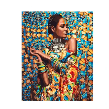 Afrika lepoto Poročiti slika DIY Digitalno Barvanje Z Številkami Moderne Stenske Umetnosti Platno Slikarstvo Darilo za otroke, Dom Dekor 40x50cm