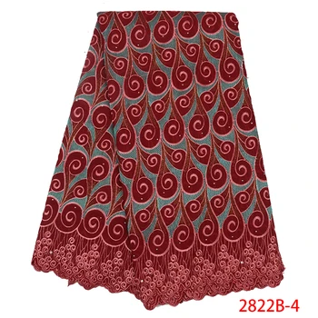 Afriške čipke tkanine 2019 visoke kakovosti čipke švicarski voile čipke v švici nigerijski vezenje bombažne tkanine, čipke KS2822B-5